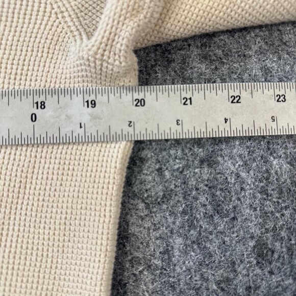 Banana Republic Women’s M Waffle Knit Cream Hoodie  Minimalist Cozy Y2K - Picture 7 of 9